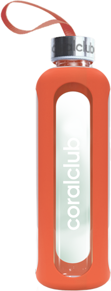 Szklana butelka Clear Water, pomarańczowa 